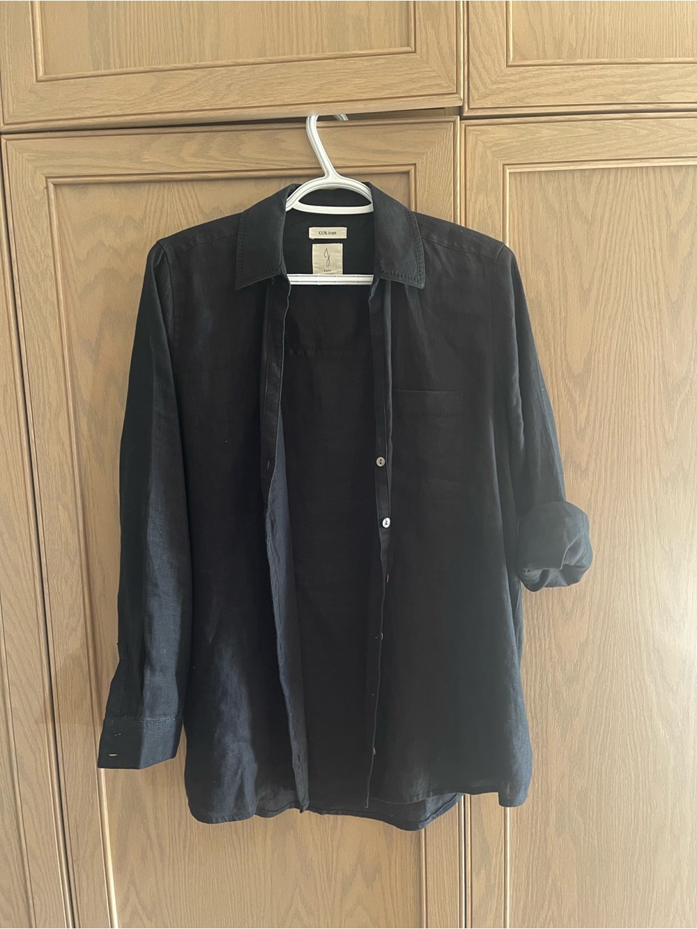 Joie Black linen Button-Down Shirt - Picture 2 of 3